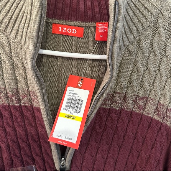 Izod 1/4 Zip Pullover Sweater Men’s Size M - Picture 4 of 5